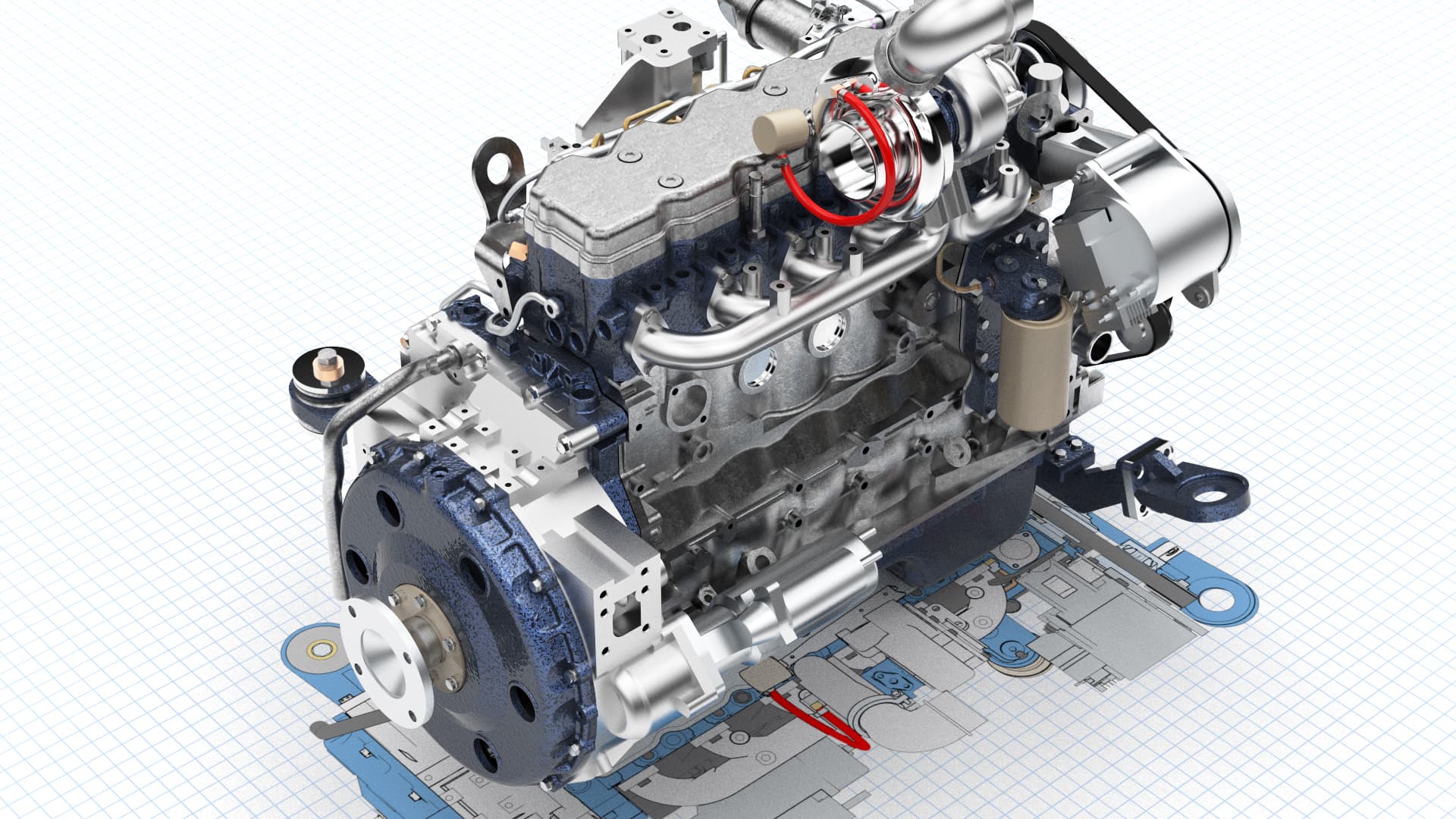 Solid Edge Complex Assembly Rendering